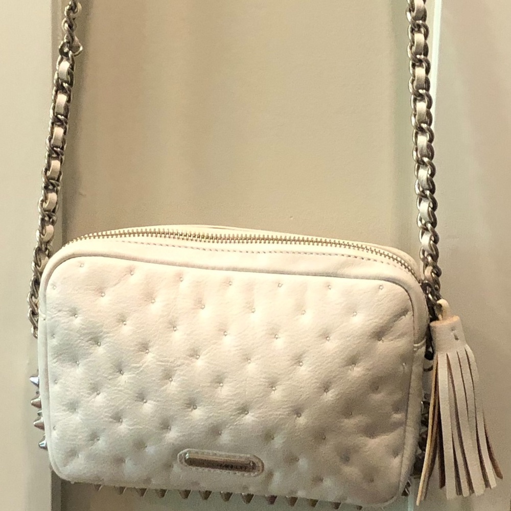 Rebecca Minkoff white studded chain handle bag
